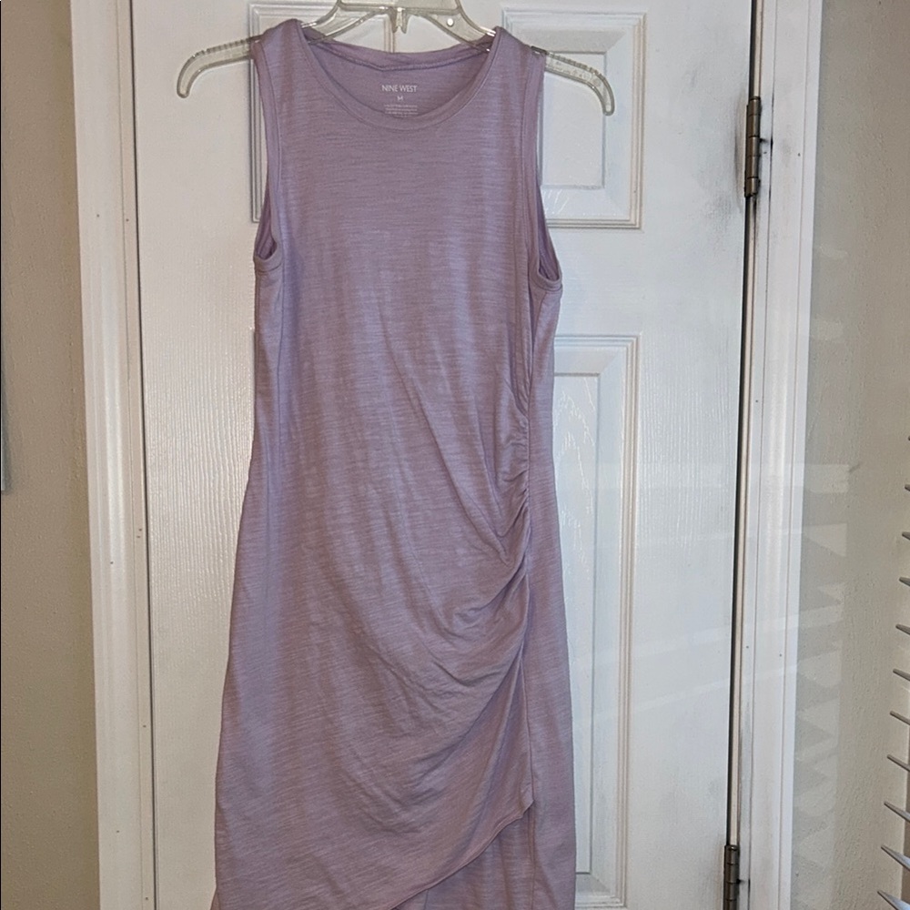 Nine West Purple Ruched Sleeveless Mini Dress